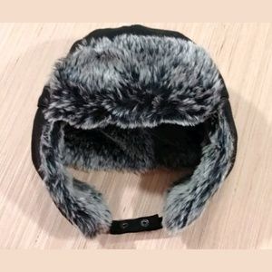 Apt.9 black faux fur unisex trapper hat size S/M